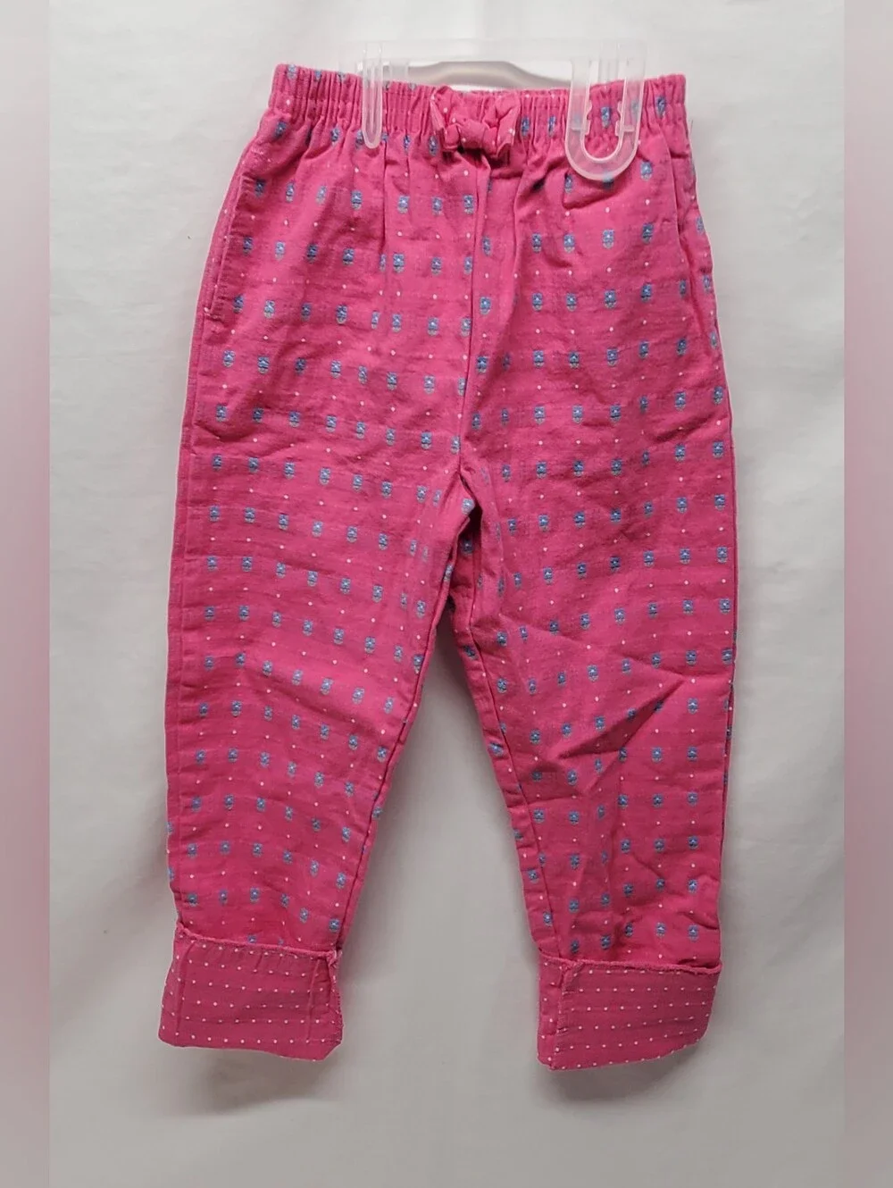 Rare 90s 80s oshkosh pants pink with blue floral pattern y2k vintage Retro